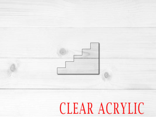 Steps Shape, Clear Acrylic Craft Blank, DIY Acrylic Blank