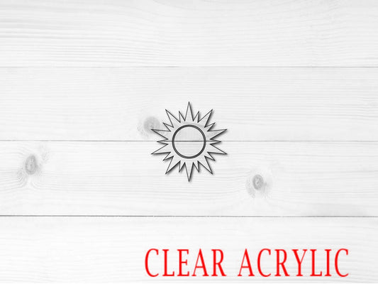 Sun Shape, Clear Acrylic Craft Blank, DIY Acrylic Blank