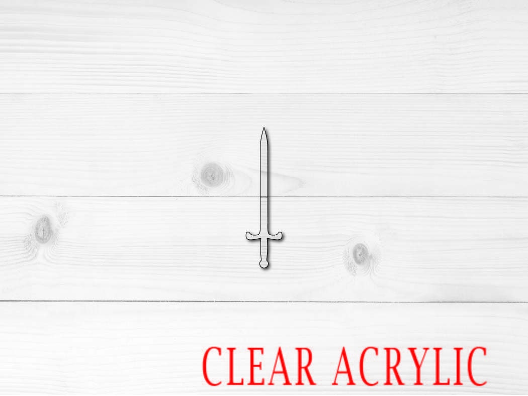 Sword Shape, Clear Acrylic Craft Blank, DIY Acrylic Blank