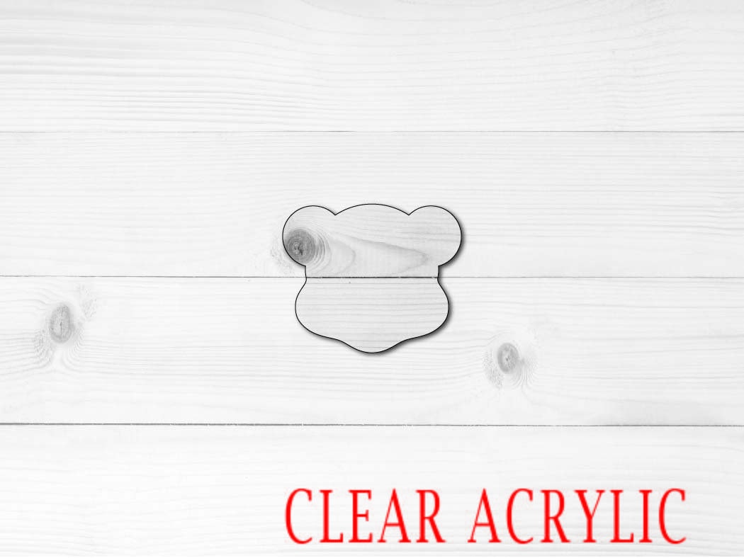 Teddy Bear Head Shape, Clear Acrylic Craft Blank, DIY Acrylic Blank