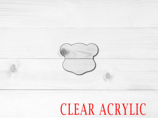 Teddy Bear Head Shape, Clear Acrylic Craft Blank, DIY Acrylic Blank