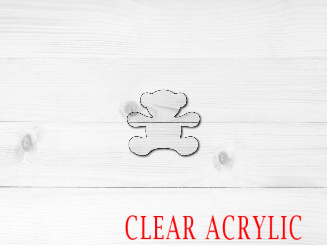 Teddy Bear Shape, Clear Acrylic Craft Blank, DIY Acrylic Blank