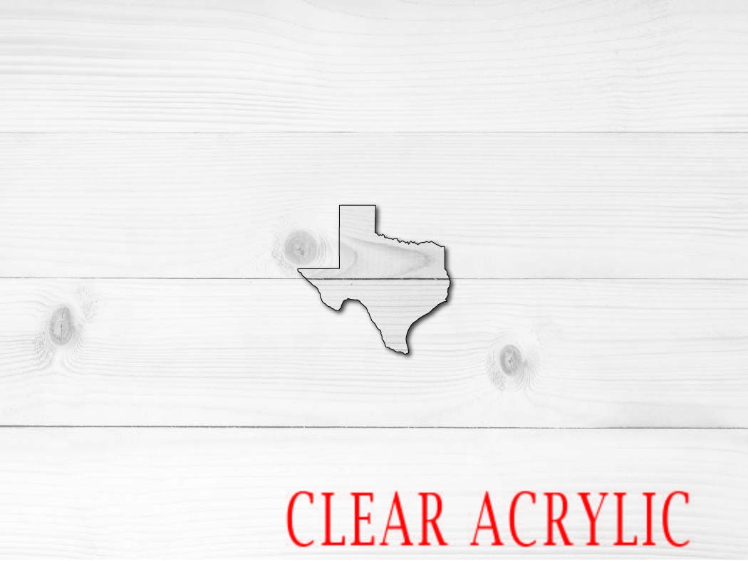 Texas Shape, Clear Acrylic Craft Blank, DIY Acrylic Blank