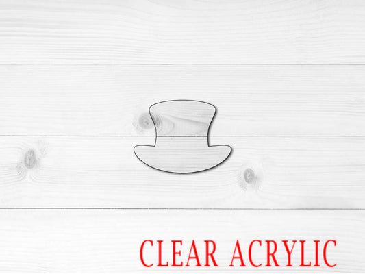 Top Hat Shape, Clear Acrylic Craft Blank, DIY Acrylic Blank