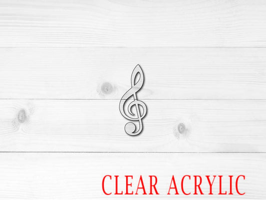 Treble Clef Shape, Clear Acrylic Craft Blank, DIY Acrylic Blank