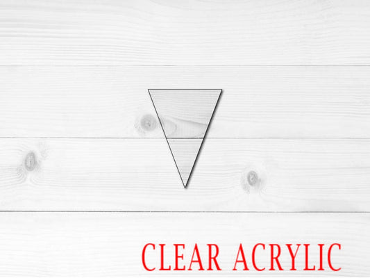 Triangle Bunting Shape, Clear Acrylic Craft Blank, DIY Acrylic Blank