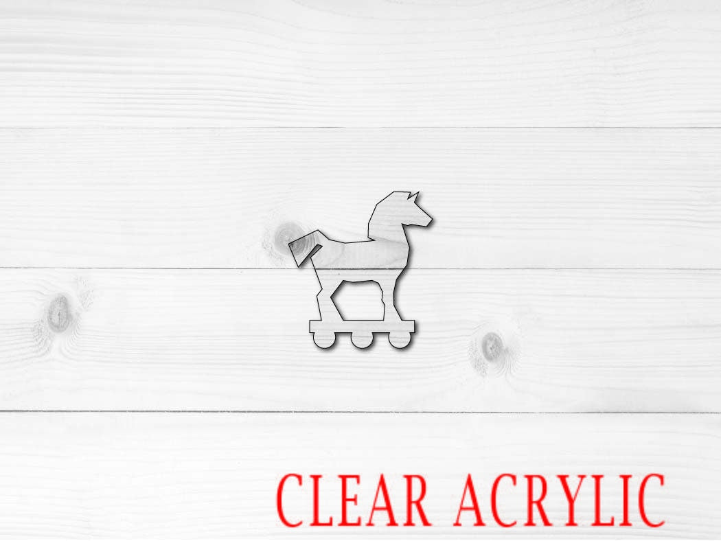Trojan Horse Shape, Clear Acrylic Craft Blank, DIY Acrylic Blank