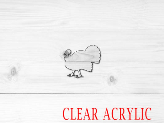 Turkey Shape, Clear Acrylic Craft Blank, DIY Acrylic Blank