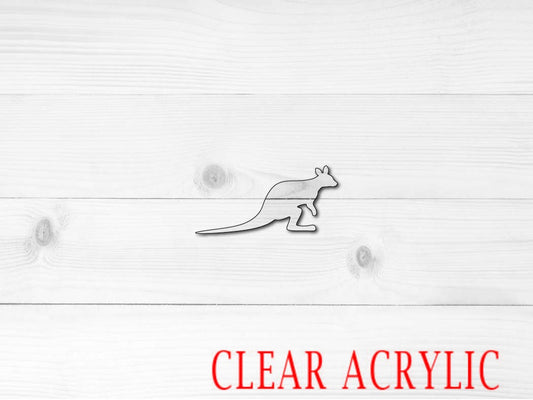 Wallaby Shape, Clear Acrylic Craft Blank, DIY Acrylic Blank