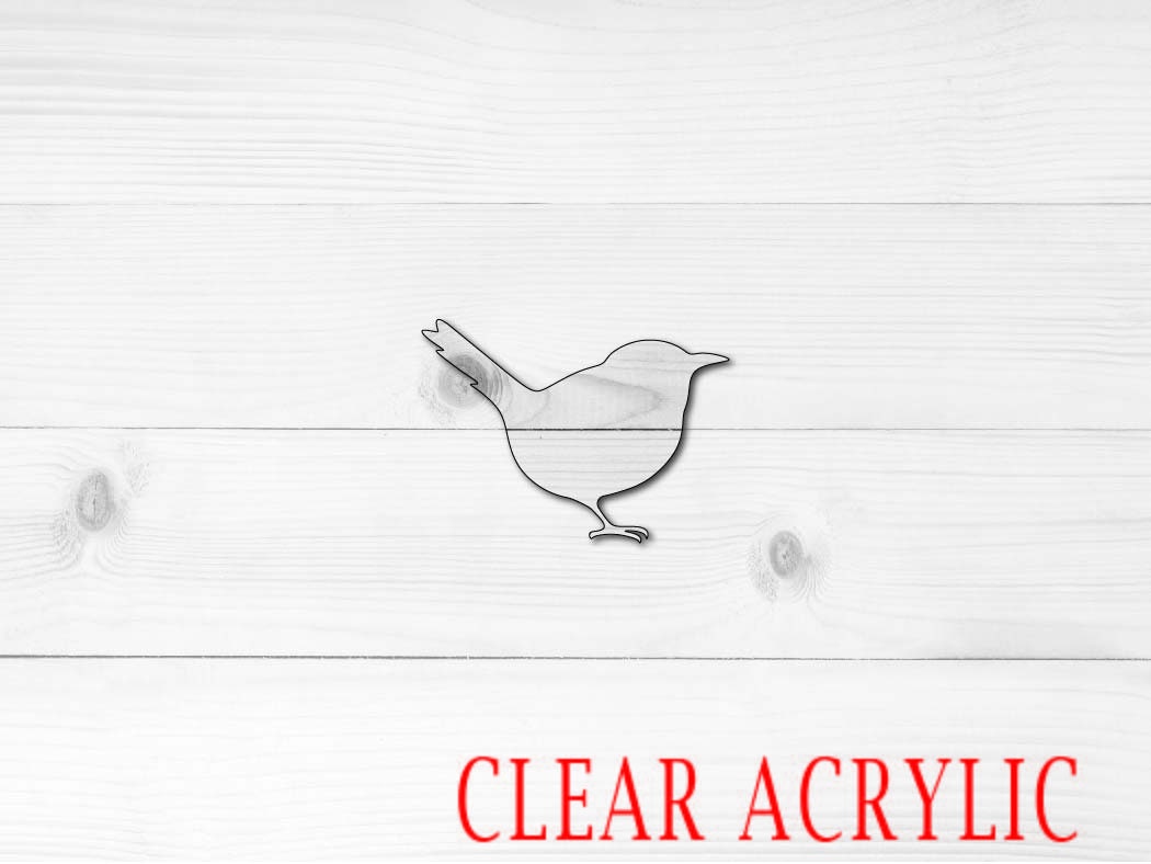 Wren Shape, Clear Acrylic Craft Blank, DIY Acrylic Blank